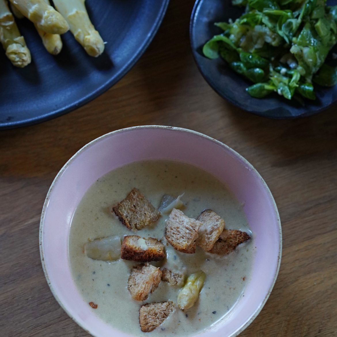 Vegane Spargelcremesuppe